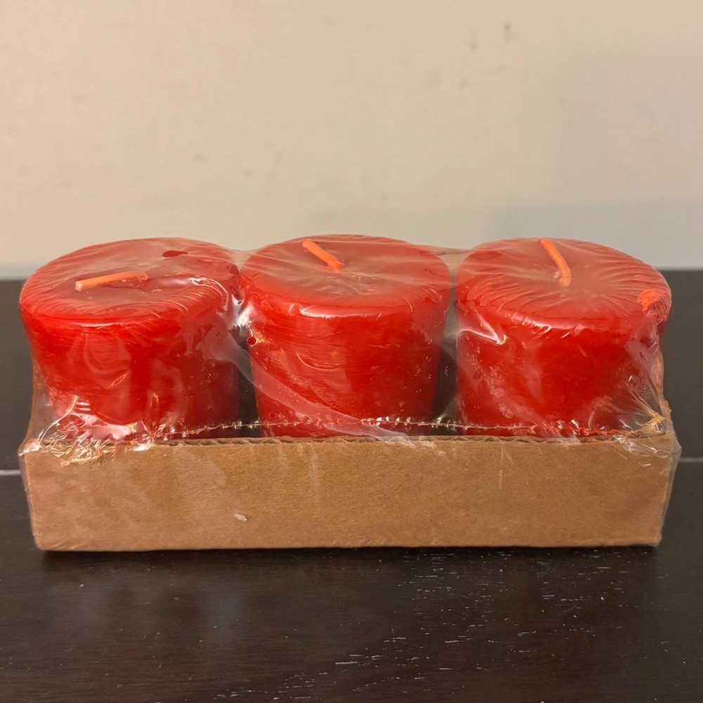 Strawberry Scented Red Votive Candles | 3 Pack | New Sealed | 2 Inch Height